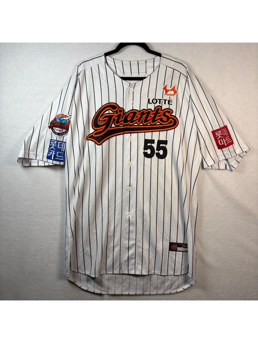 Lotte Giants KBO Baseball Jersey #55 Kim Sa-yul Pinstripe Korea HARD Sports